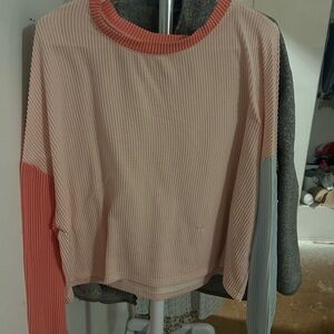Women's Ribbed Colorblock Top